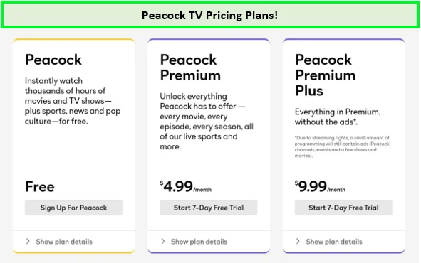 Peacock TV Plan Selection
